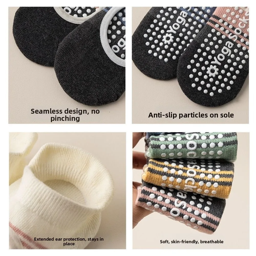 New Casual Pilates Socks Cotton Breathable Ankle Socks Anti Slip High Elasticity Yoga Socks