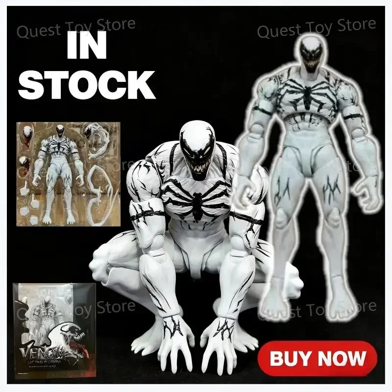 

In Stock KO SHF Anti-Venom Action Figure White Symbiote Spider-Man Series Articulated Model Toy Collectible Figurine Gift