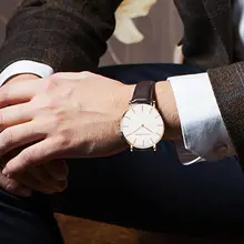 Rose Gold Waterproof Leather Watch #6