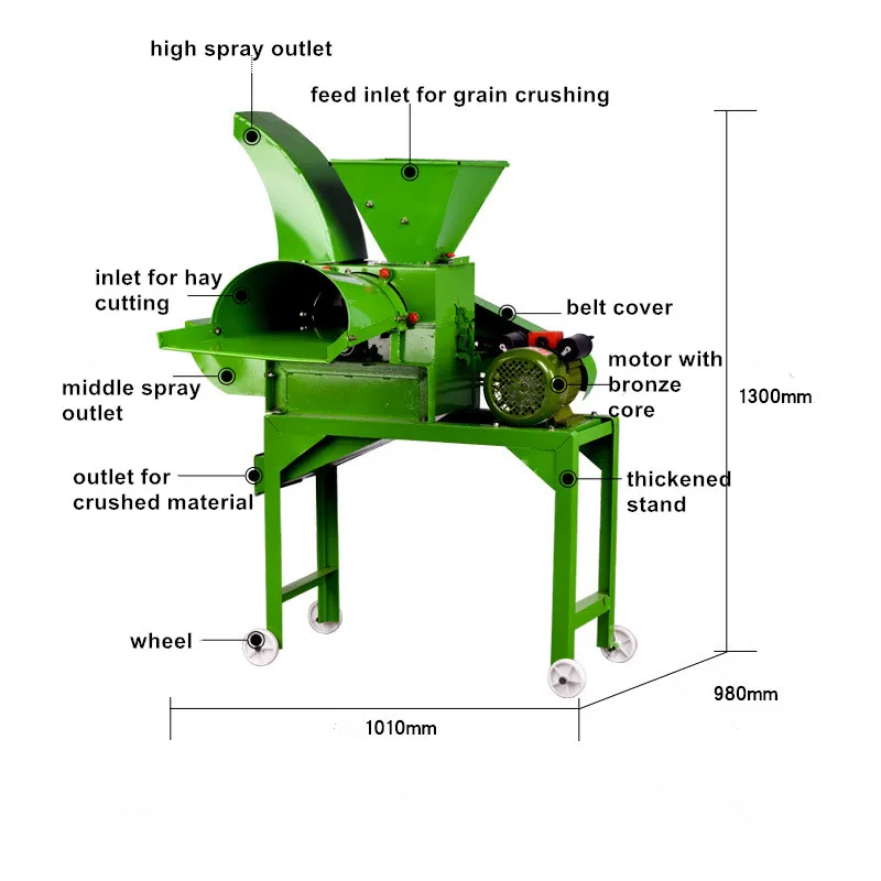 Agriculture Tools Grass Chaff Cutter Machines with Crusher for Farms