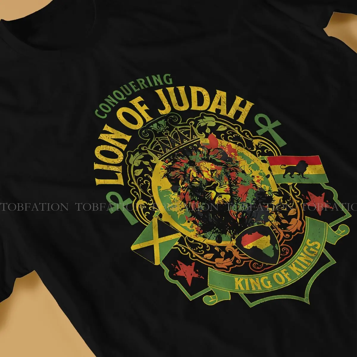 Rastafarian Lion Graphic TShirt Rasta Printing Tops Comfortable T Shirt Male Tee 100% Cotton Gift Clothes