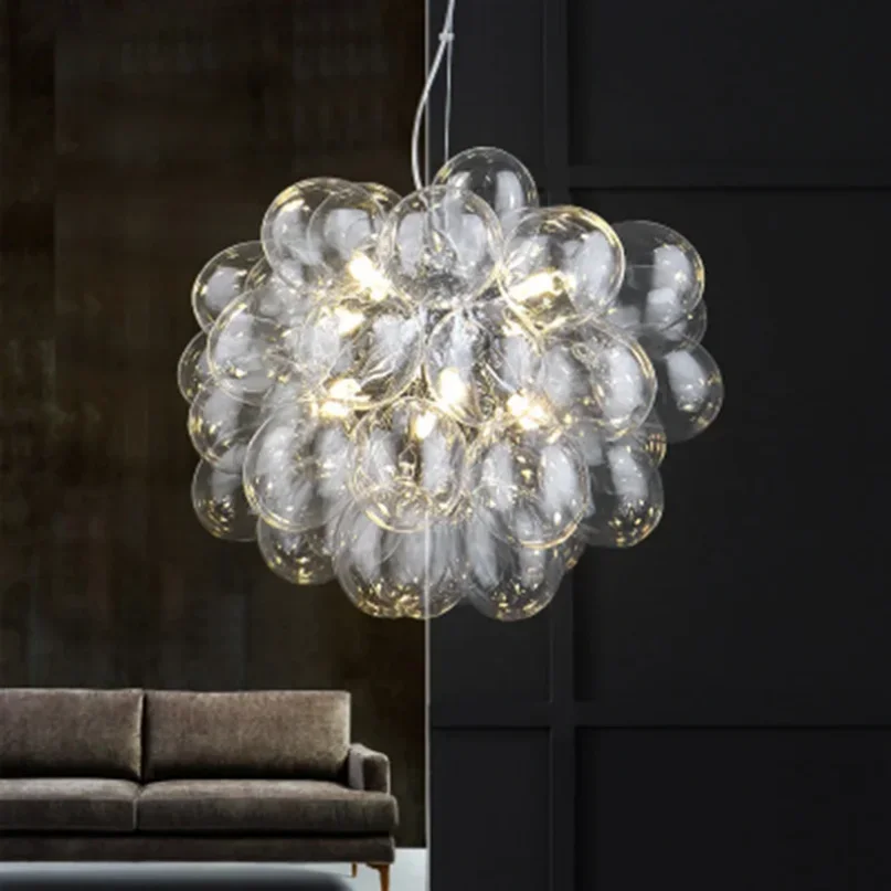 Europe Creative Colour Bubble Chandelier Glass G9 Pendant Light Living Dining Room Bedroom Decorative Lamp Lamparas Colgantes