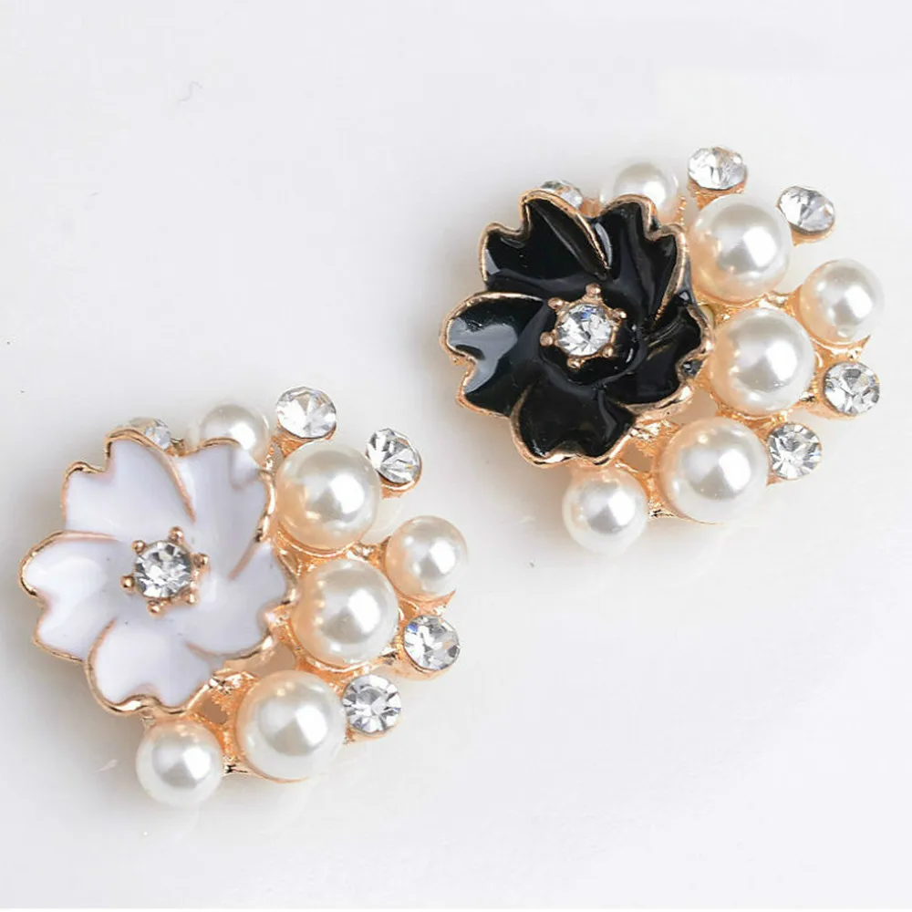 Nail Art Decorations Pearls Vintage Gold Jewelry Accessories 20pcs Flatback Pearl Button Embellishments Women Wedding Decoration