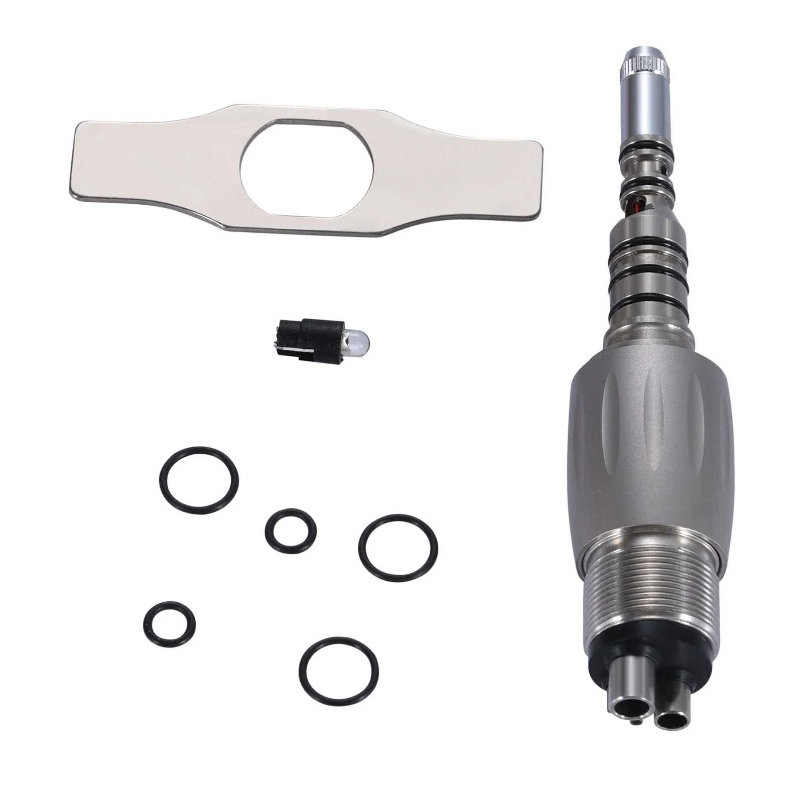 

Стоматологический быстросъемный адаптер (4 отверстия) для высокоскоростных наконечников Kavo с оптоволоконным LED-освещением (с LED/без LED)