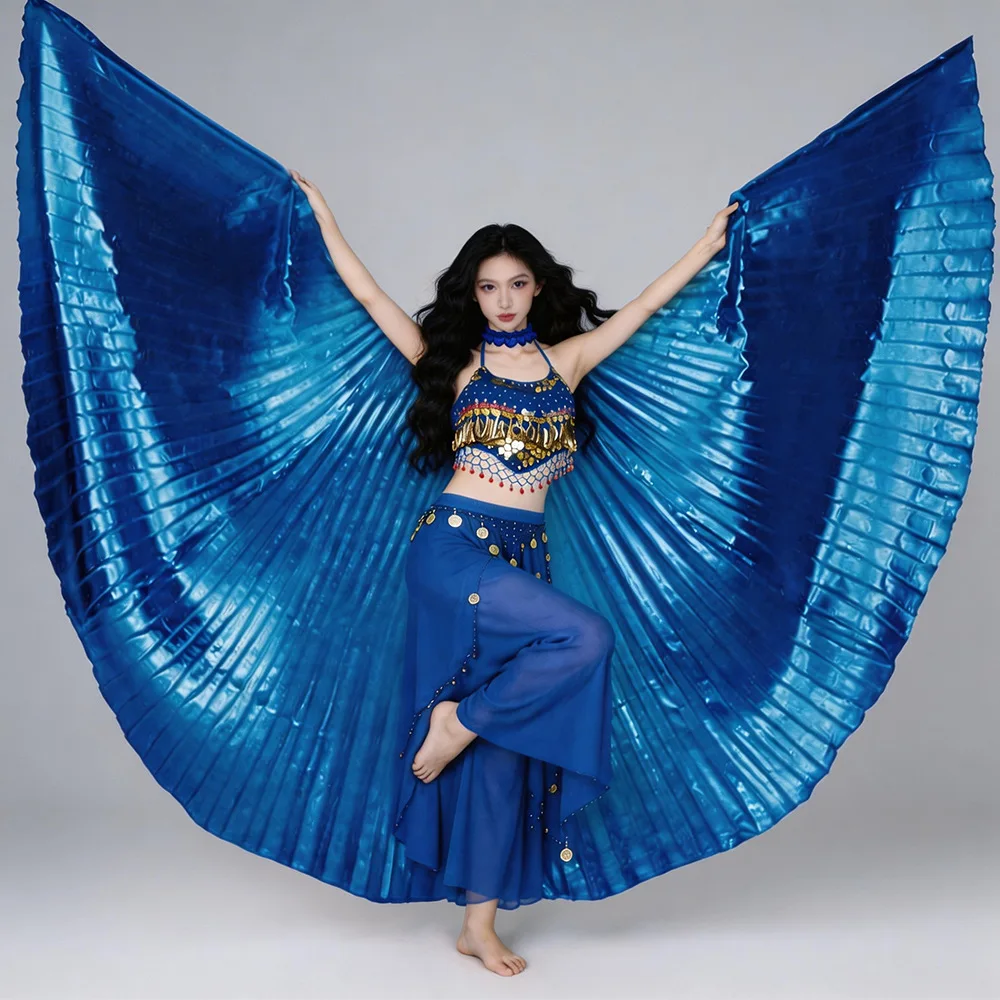 Halloween Adult Belly Dance Wings 360 Degree Gold Wings  Photography Props Stage Performance Robe Ethnic Costume - view 2