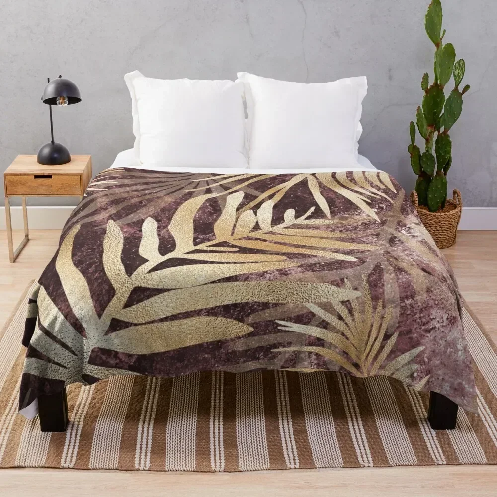 

Luxe Fern Leaves Throw Blanket Thermal Bed linens heavy to sleep Hairy Blankets