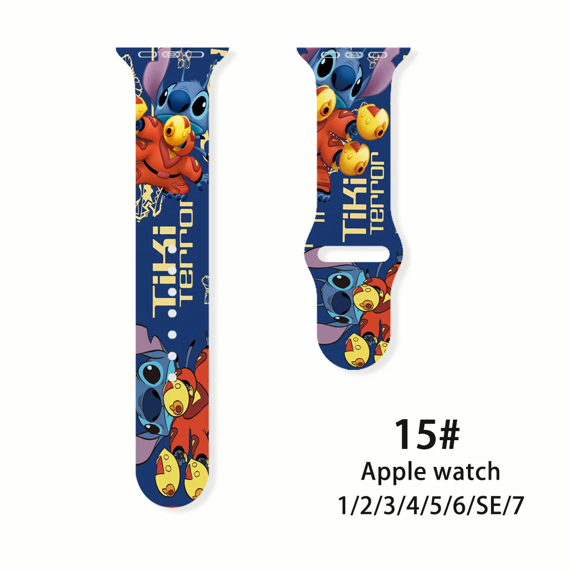 Disney Stitch for Apple Watch Band 42mm 44mm 45mm 38mm 41mm Silicone Strap Bracelet iWatch Strap 4 5 6 7 SE