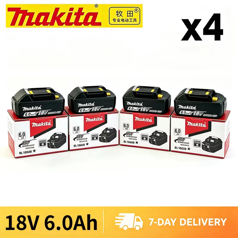 Original 6Ah Makita Bl1860 6Ah Akku für Elektrowerkzeuge Li-Ion Ersatz Lxt Bl1850 Bl1840 für 18V Schraubendreher mit BMS 18V Akku