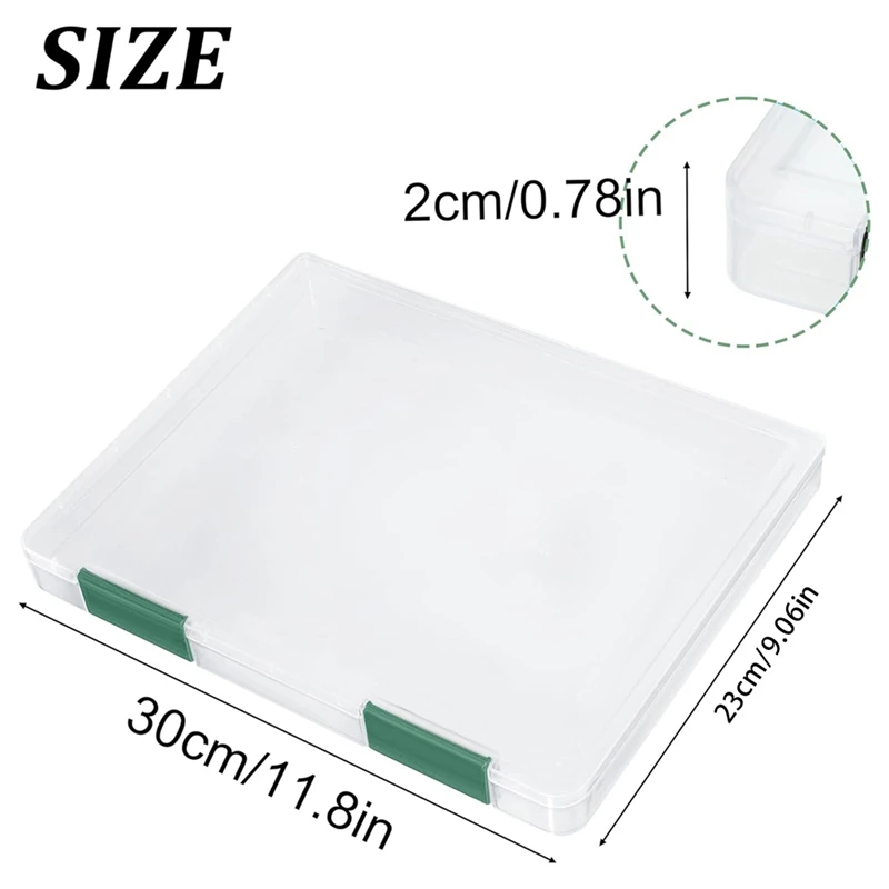 4PCS A4 File Portable Project Case,Portable A4 File Box Plastic Scrapbook Paper Storage Box For 8.5X11inch Letter Paper Durable