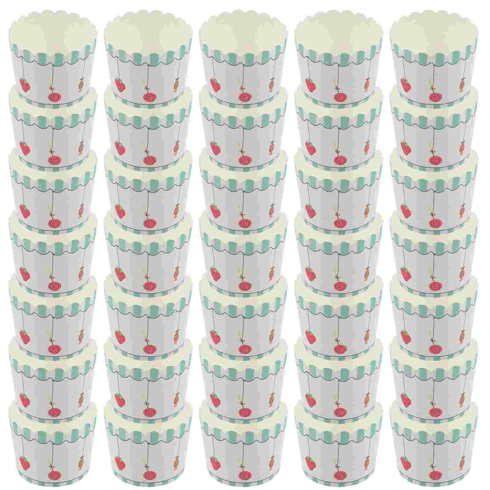 50 Pcs Muffins Cup Cake Paper High Temperature Resistance Cupcake Cups Liners Wrappers