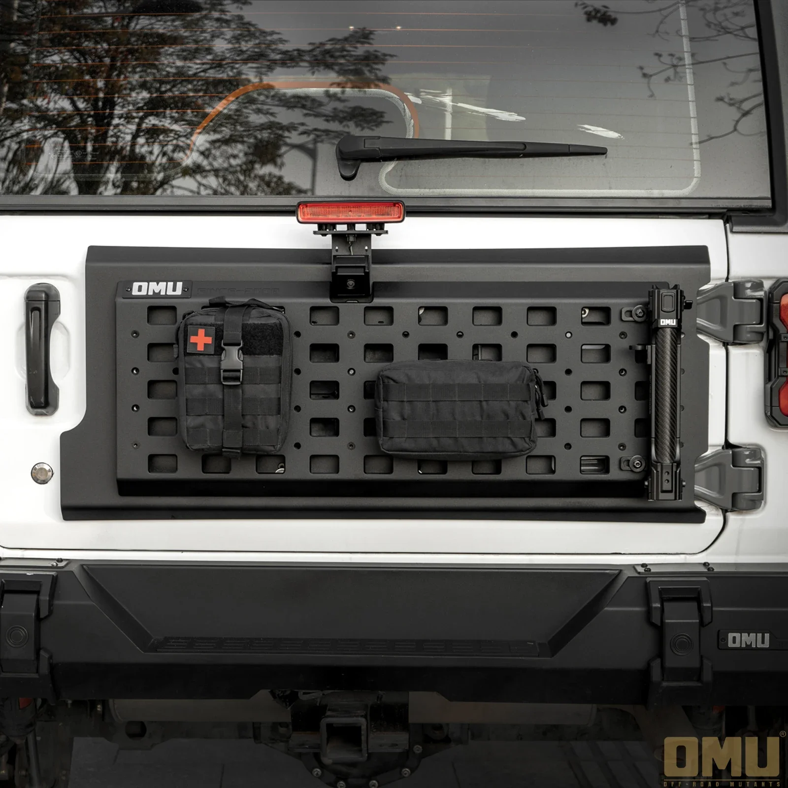 KQX Multifunctional Tailgate Extension Panel Aluminium Alloy Black For Jeep Wrangler JL 2018++ O127