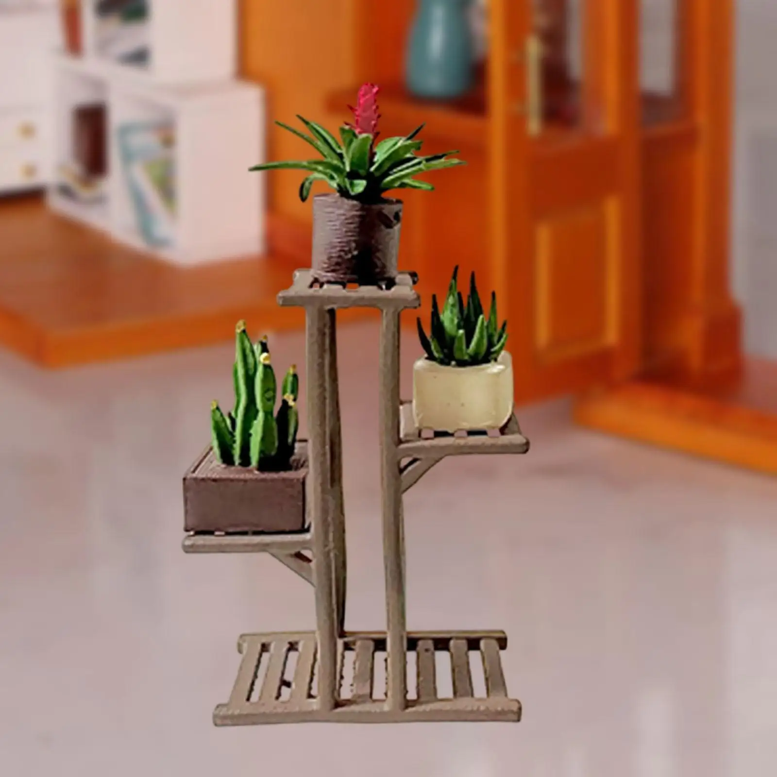 1/64 Bloemenstandaard Set Tiny Micro Landscape Decor Poppenhuismeubilair, Miniatuur Poppenhuis Decoratie Accessoires Poppenhuis Decor