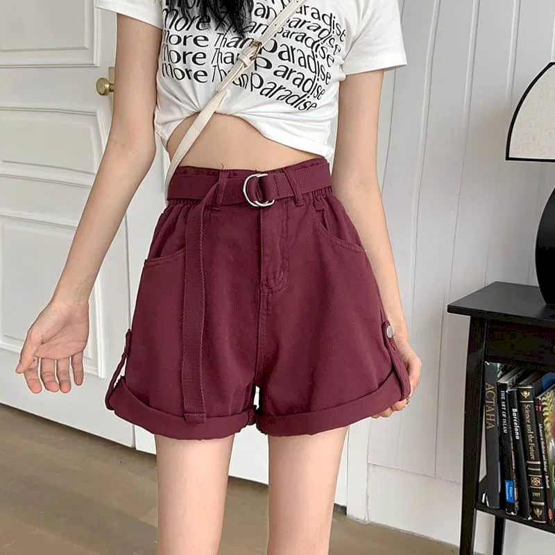 

Denim Shorts for Women Large Size Vintage Casual Loose Korean Fashion Jeans A-line High Waisted Wide Leg Pants Women Clothing