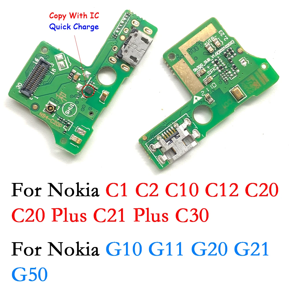 

USB Charging Dock Port Board Flex Cable For Nokia C1 C2 C10 C12 C20 C21 Plus G11 G20 G21 G50 With IC Connector Charger Port Flex