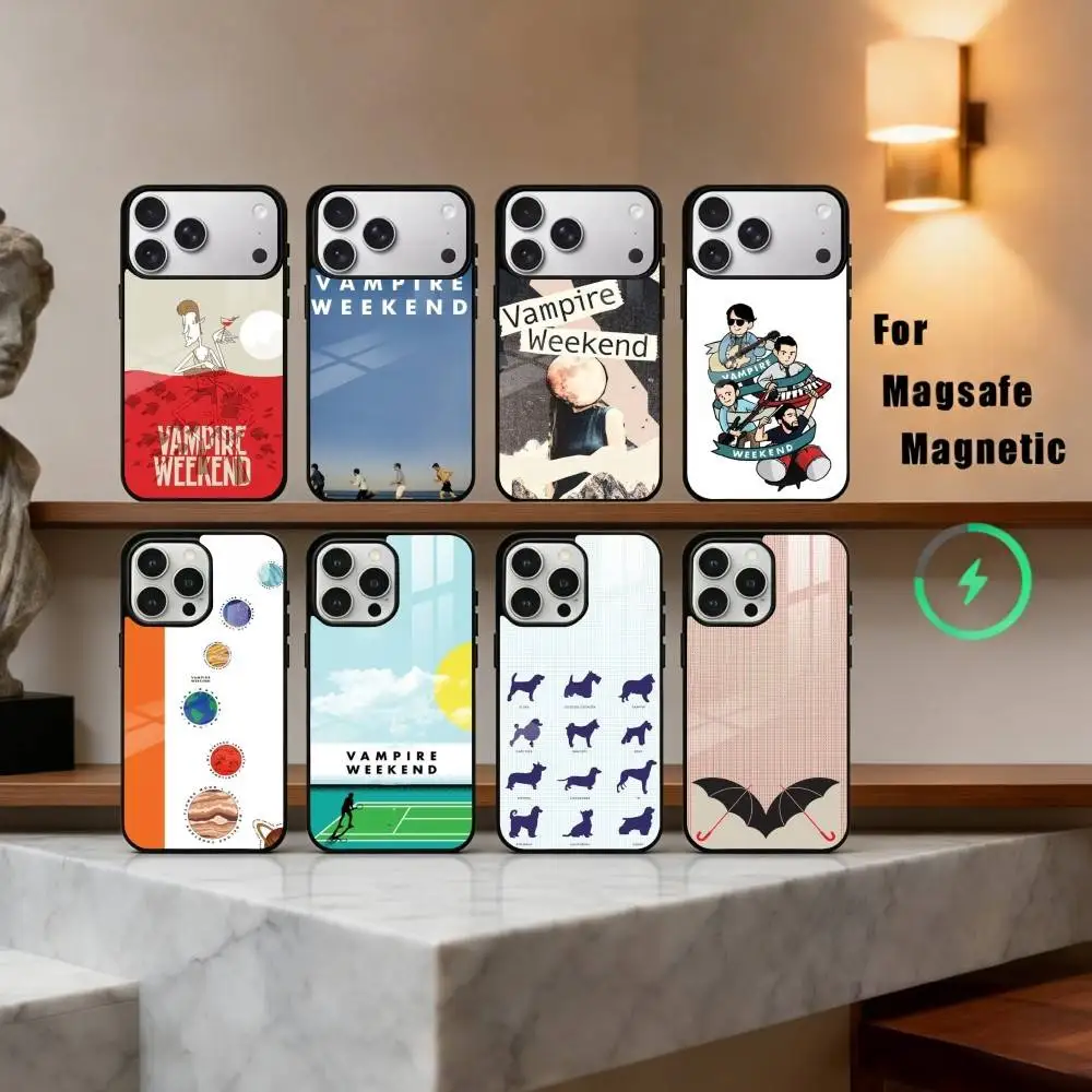 

V-Vampire W-Weekend Band Phone Case For iPhone17,16,15,14,13,12,11 Plus,Pro Max Magnetic For Magsafe Wireless Charging