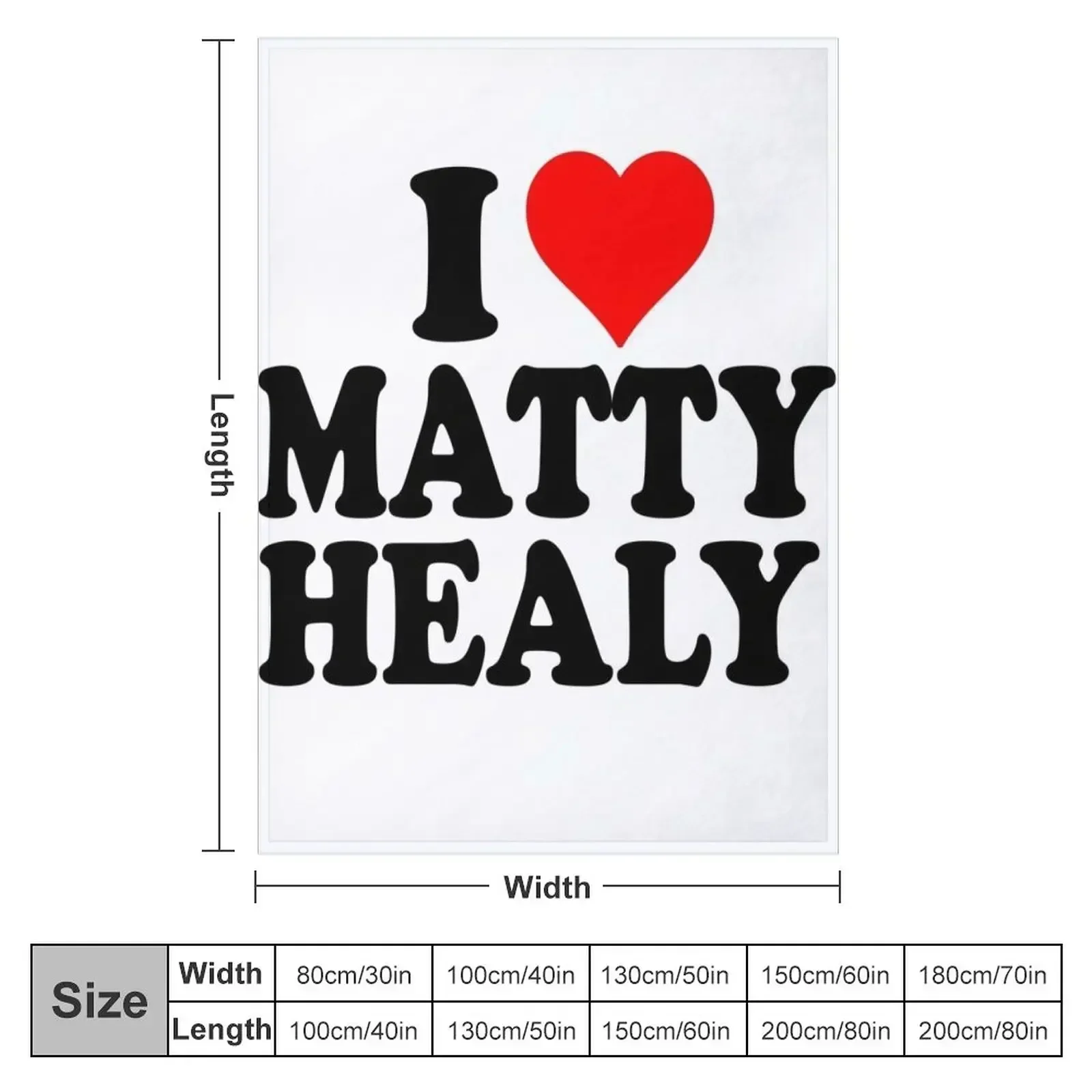 i heart matty healy Throw Blanket couch cozy soft plush fuzzy picnic outdoor blanket