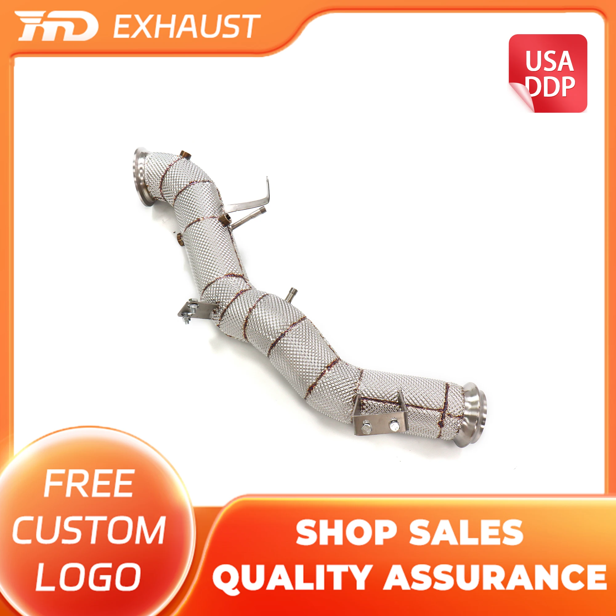 

HMD Hot sale Stainless Steel Exhaust System Performance Downpipe for Mercedes Benz GLC43 2.0T 2024+ with heat shield