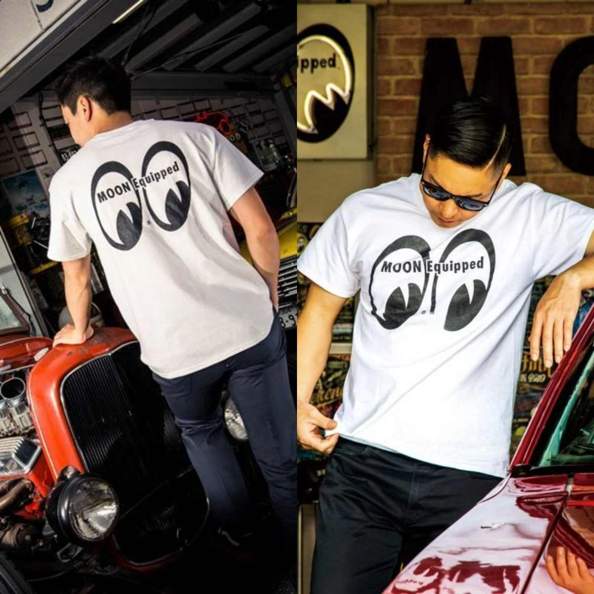 Equipped  Moon Modified Car Motorcycle Brands T-shirt Cotton Graphic Tee Men Women Summer Streetwear