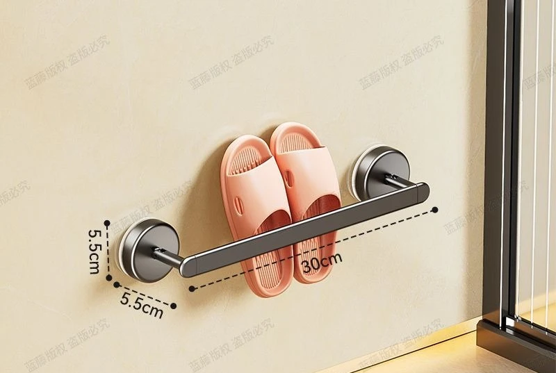 Suction Cup Bathroom Shoe Rack Wall Mounted Door Storage Organizer