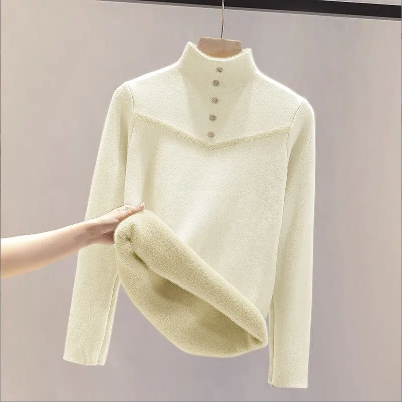 Warm & Flattering. A Snug, Figure-Flattering Fleece-Lined Sweater. Chic Winter Essential.