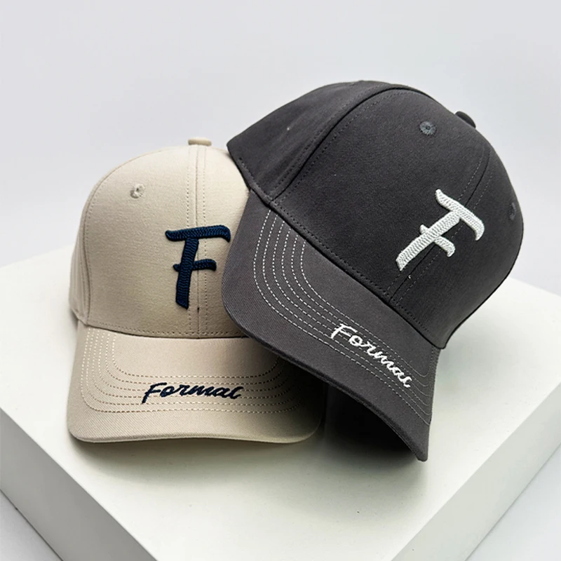 Hardtop Korean Embroidered F Letter Baseball Hats Breathable New Men Women Sunshade Snapback Caps Simple Versatile Fashion Soft