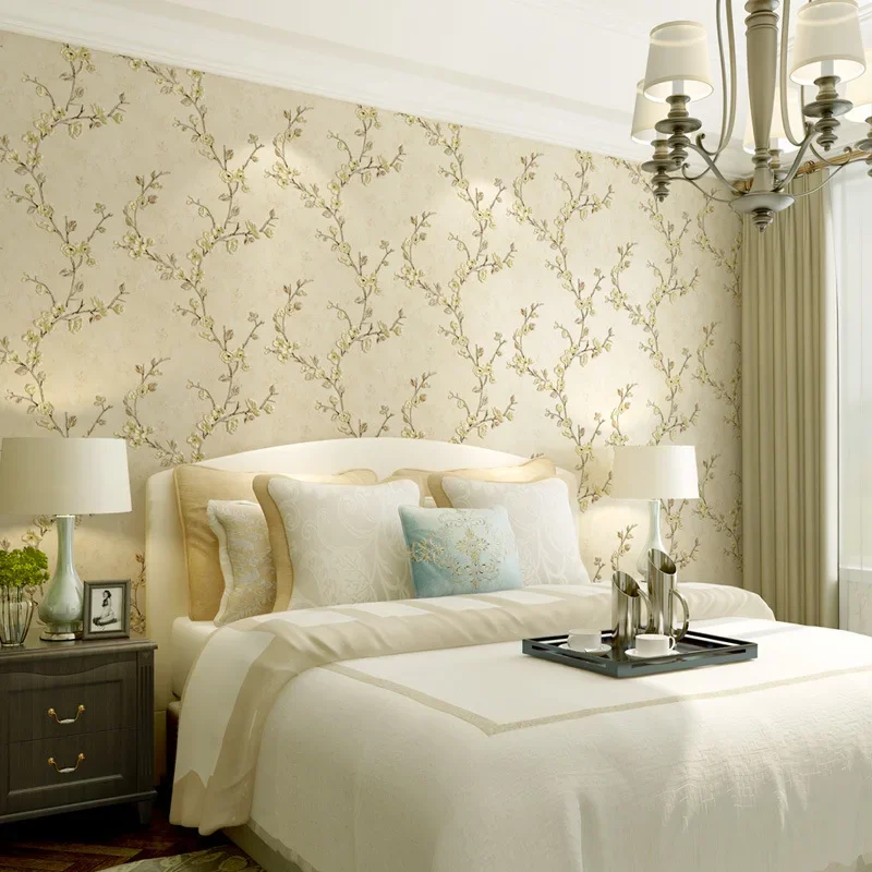 American Vintage Wallpaper 5M Bedroom Decor Living Room Decor 3D Self Adhesive Wallpaper Pastoral Style Flower Design Wallpaper
