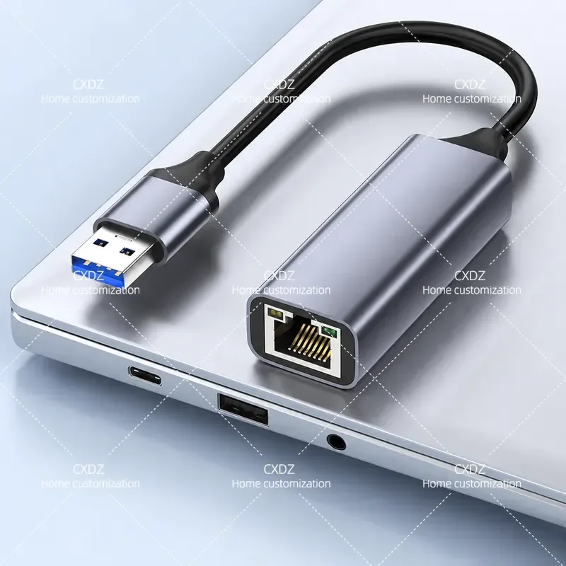 USB 3.0 to RJ45 Gigabit Ethernet Adapter Type-C 2.5G Wired Network Card Hub