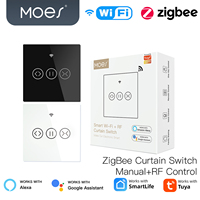 MOES EU Tuya WiFi Zigbee RF433 Smart Touch Curtain Switch Roller Blinds Motor SmartLife App Remote Control For Alexa Google Home