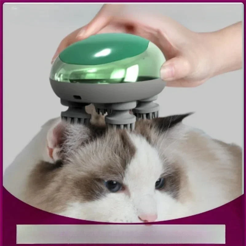 A01V-Soft Electric Modes Supplies Cat Massager Adjustable Handheld Scalp Massage Tool Waterproof Design Comfortable