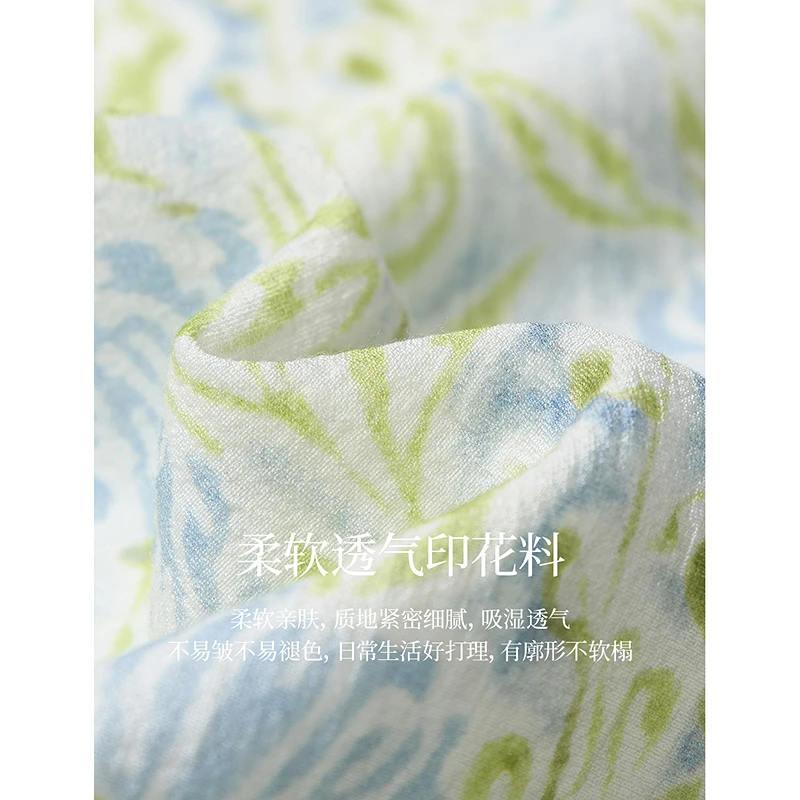 Inman 2025, novedad de verano, vestido camisola con estampado Floral de plantas de estilo francés para mujer, vestido de playa romántico de verano con cintura definida