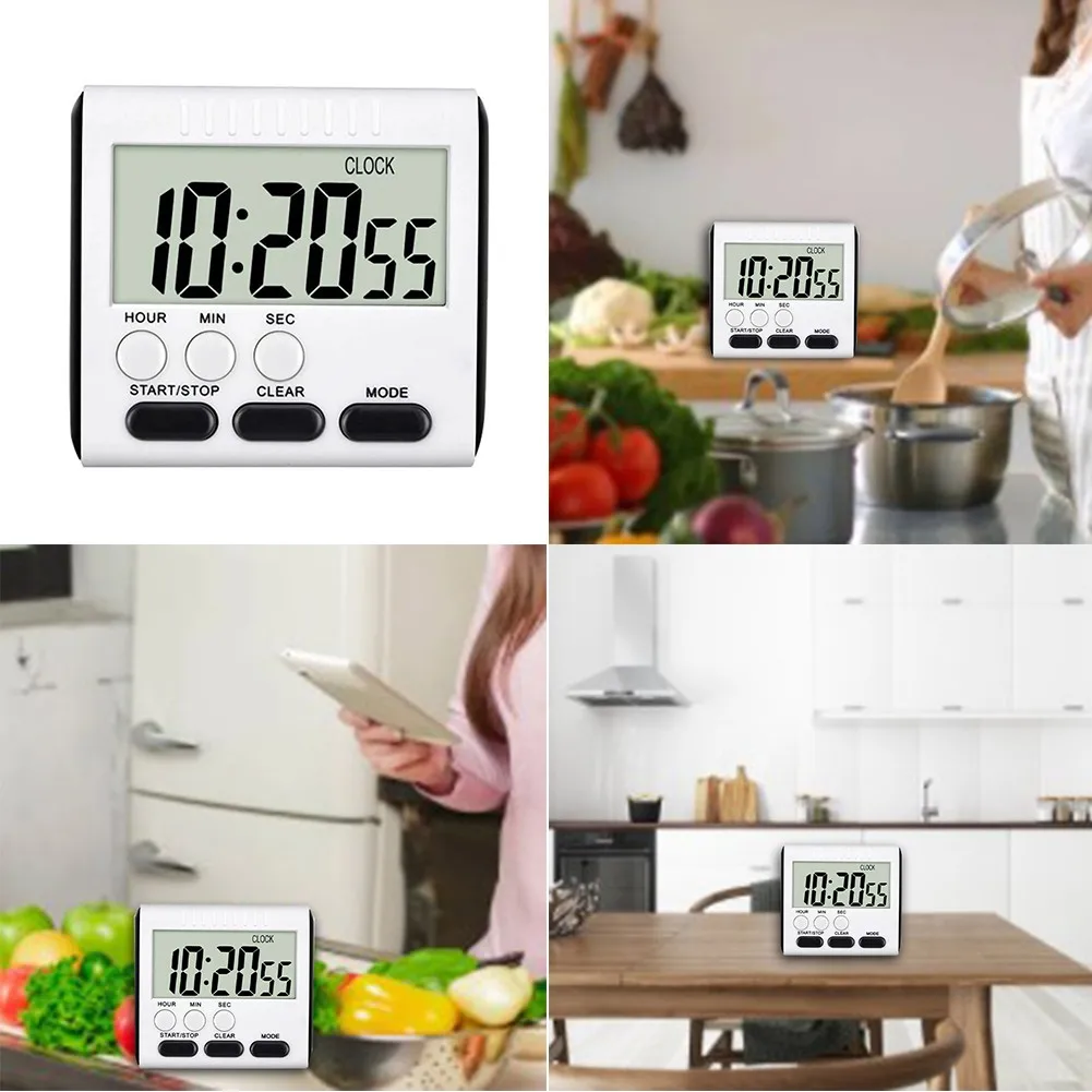 Multifunctional Kitchen Timer Alarm Clock Home Cooking Practical Supplies Cook Food Tools Kitchen Accessories 2 Colors