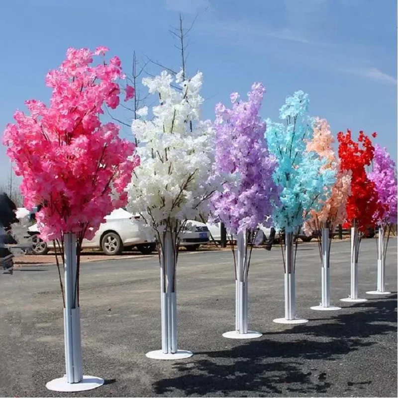 5pcs 10pcs Wedding Decoration 5ft Tall slik Artificial Cherry Blossom Tree Roman Column Road Leads For Wedding party Mall Open