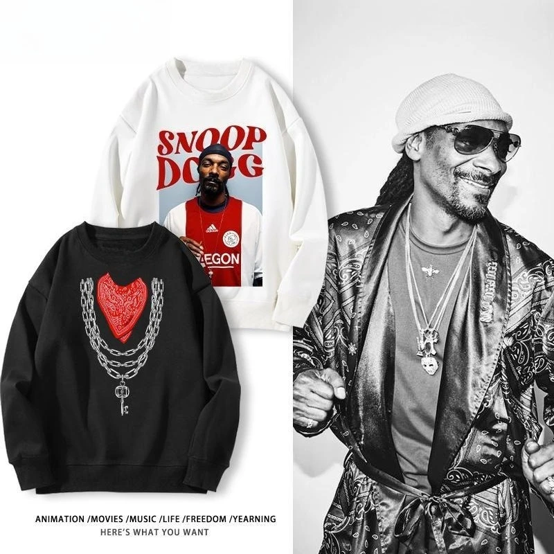 

West Coast Hip Hop OG Snoop Dogg Long Sleeve Crew Neck Sweater Men's and Women's Casual Loose Sweatshirt Autumn and Winter Top