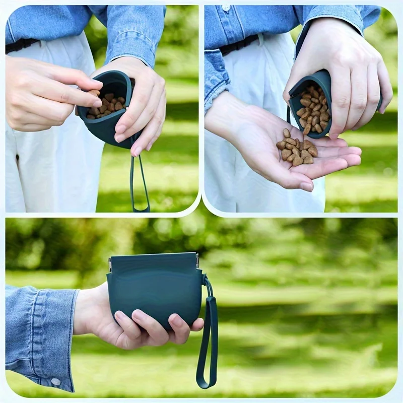 1 قطعة المحمولة سيليكون الكلب علاج حقيبة كلب قطار الغذاء وجبات خفيفة جيوب حقيبة المشي الكلب التدريب تخزين المواد الغذائية توريد المنتج #1