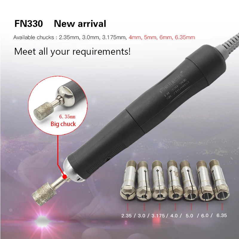 Gratis Verzending 50000Rpm Sieraden Jade Tandheelkundige Kliniek Micro Motor Polijstmachine Twee Handstuk 240W Power Fn330 Met Snelheidspedaal