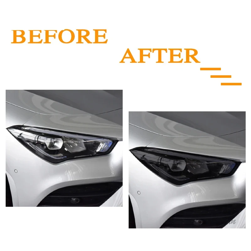 For Mercedes Benz CLA Class C117 X117 W117 C118 X118 AMG CLA45 Car Headlights Tint Black Protective Film Transparent TPU Sticker