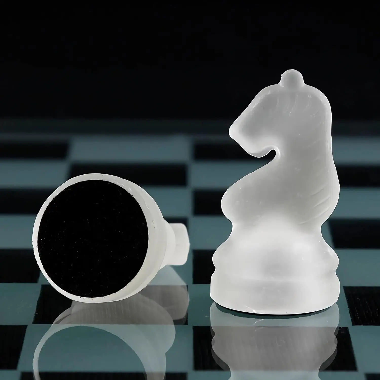 10Inch Handcrafted Glass Chess Set Premium Quality Intricate Design for Home Decor  Perfect for Game Nights & Chess Lovers