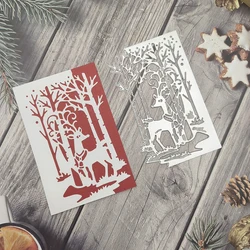 2024 New Arrival Christmas Tree Reindeer Background Metal Cutting Dies for Scarpbook Card Making Knife Mould Blade Punch Stencil
