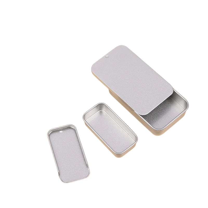 1Pcs Mini Iron Box Slide Cover Storage Box Wedding Jewelry Pill Cases Portable Tin Boxes Pill Container Cosmetic Home Organizer