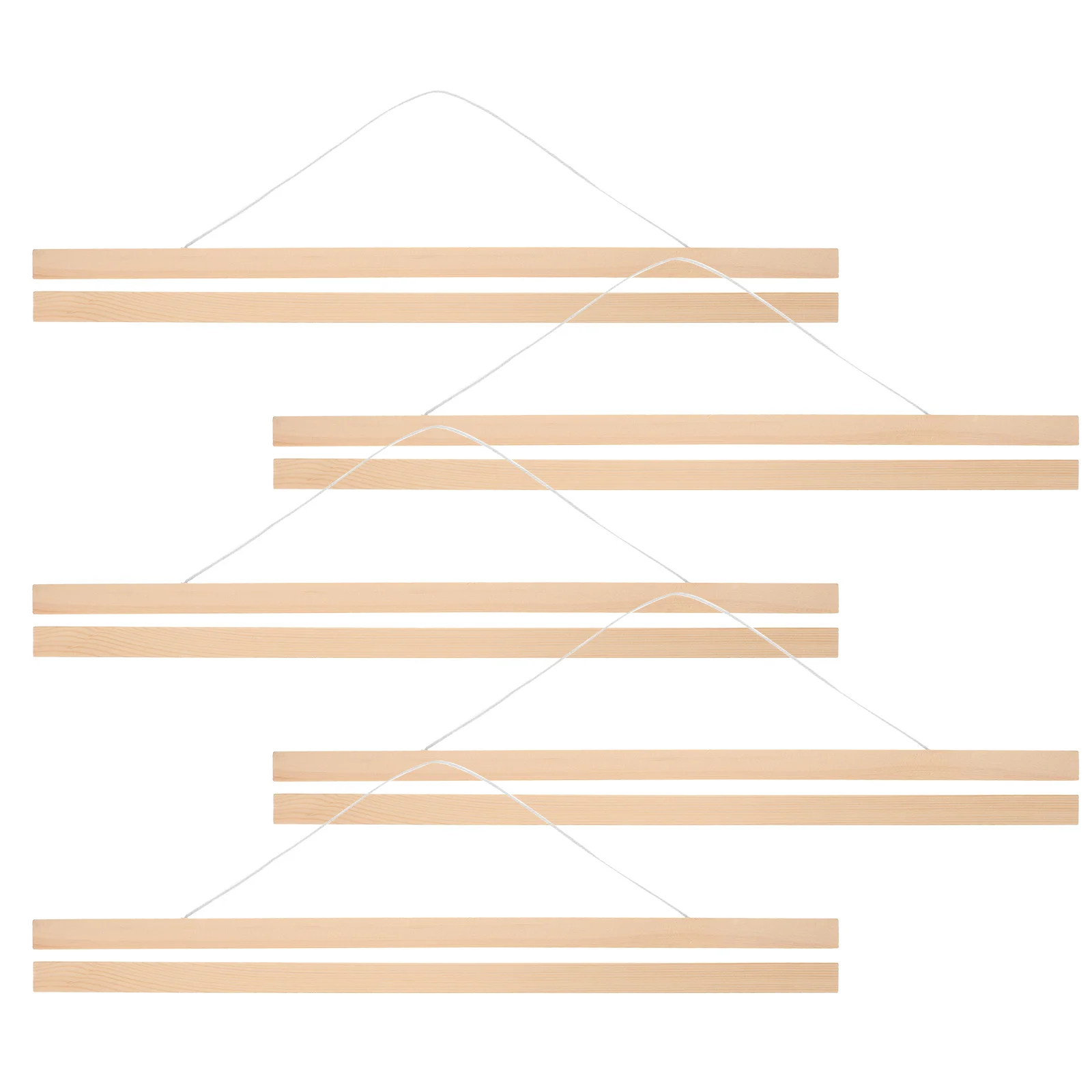 

5Pcs Wooden Scroll Hanging Rod DIY Poster Hanger Wall Decor Painting Frame Artwork Display DIY Wood Poster Hanger