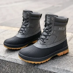 Plus Size 48 Outdoor Men Boots Winter Snow Boots for Men Training Work Boots Waterproof Slip-Resistant Keep Warm Winter Shoes