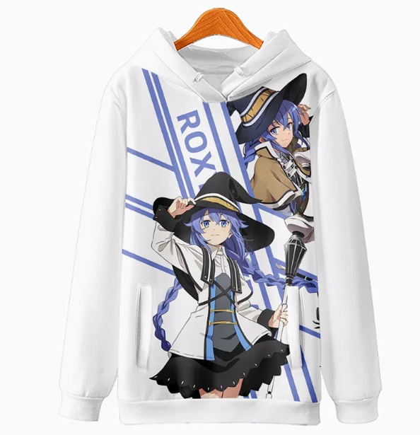 Anime Mushoku Tensei Jobless Reinkarnation Roxy Hoodie Hoodie Cosplay Kostüm Herbst Winter Männer Frauen Mantel Jacke lose Tops