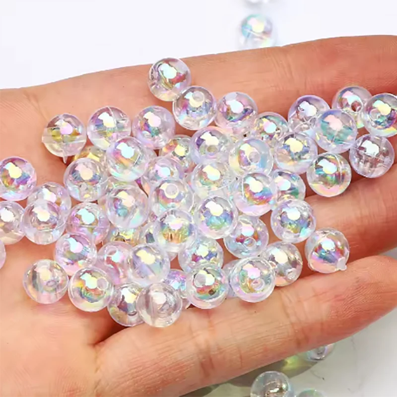 

4/6/8/10mm Transparent AB Acrylic Beads Round Loose Spacer Beads For Jewelry Making DIY Bracelet Accessories