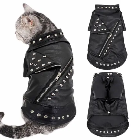 Leather Pet Coat for Cats and Dogs Didog