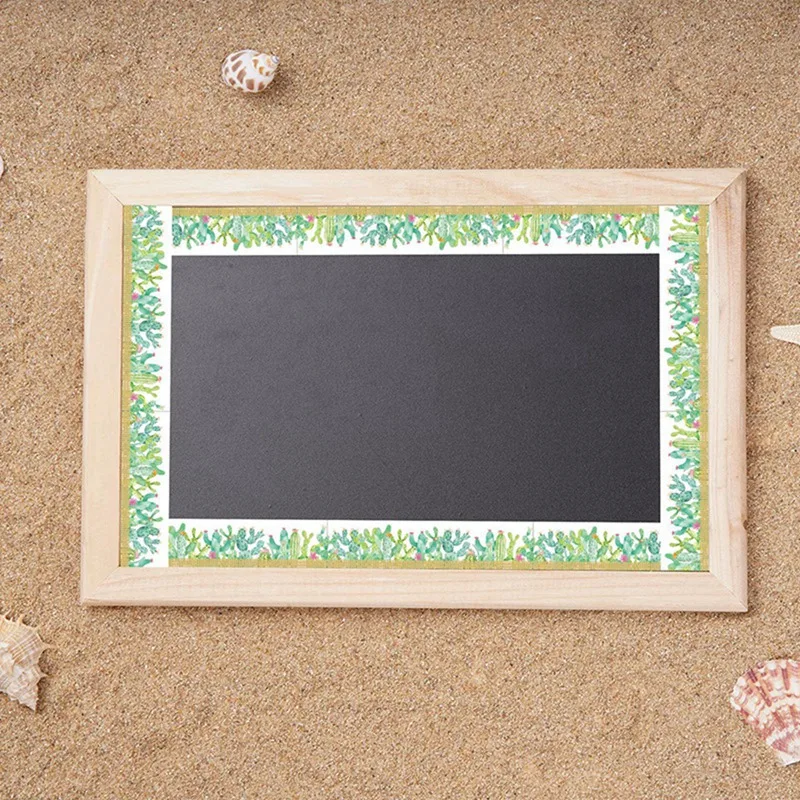 水彩サボテン掲示板紙、65.6フィートボーダートリム掲示板装飾家庭オフィス教室学校