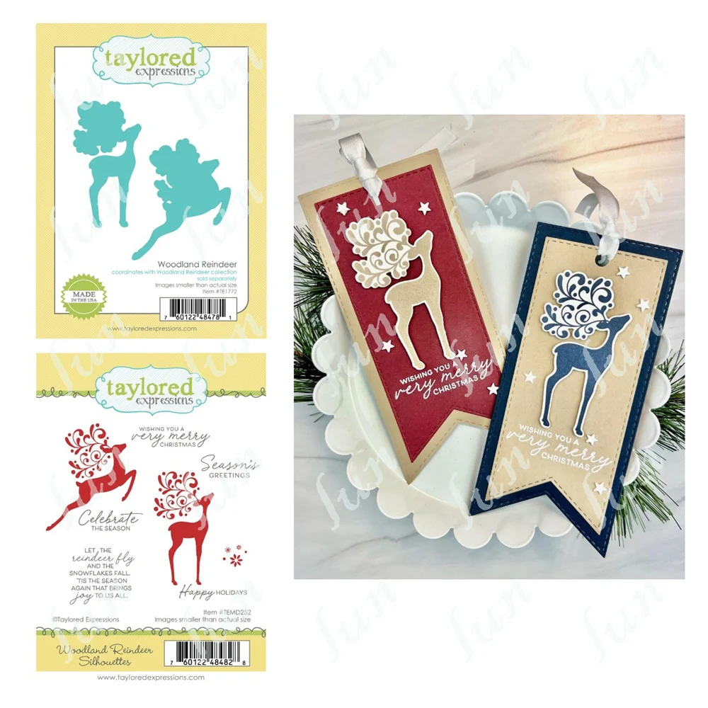 New Die Cuts Woodland Reindeer Mold Clear Stamps and Cutting Dies for Diy Scrapbooking Album Making Paper Card Stencil Embossing