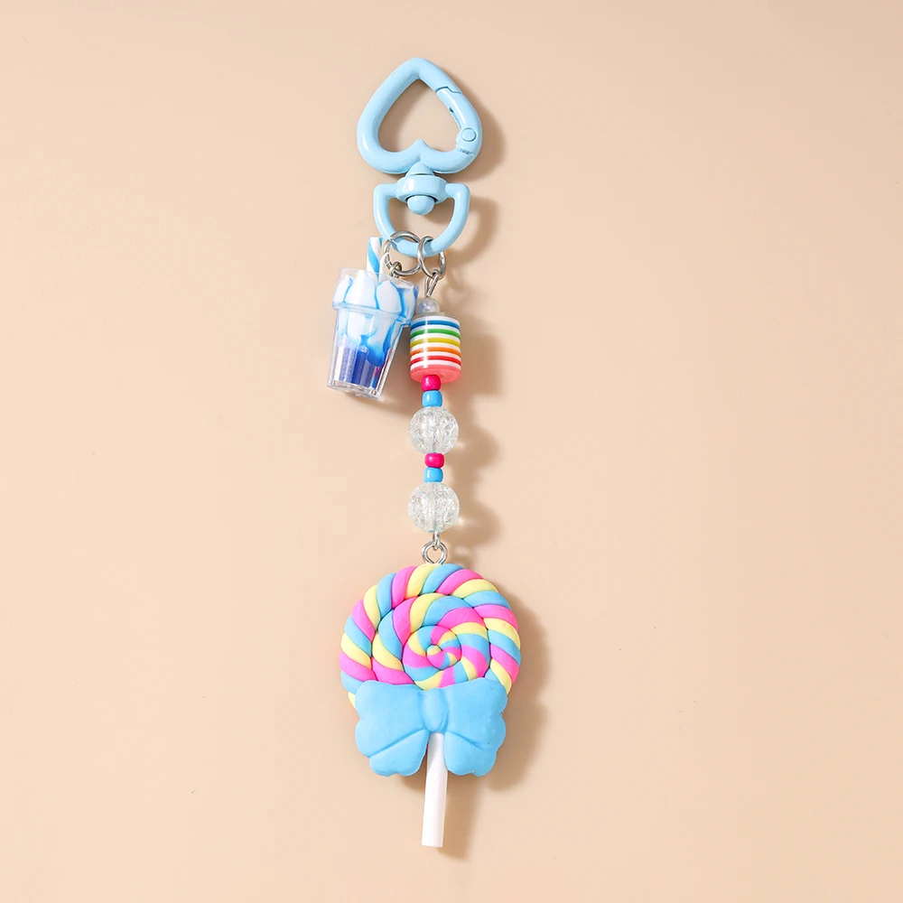 Pretty Resin Candy Lollipop Keychain, Juice Pendant