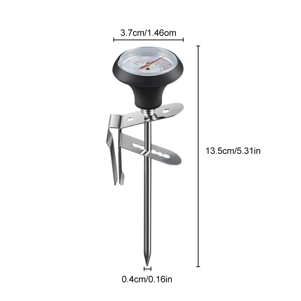 Frothing Thermometer Stainless Steel Temperature Monitor 0℃~100℃/32℉~212℉ For Coffee Milk Froth Chocolate Cappuccino Food