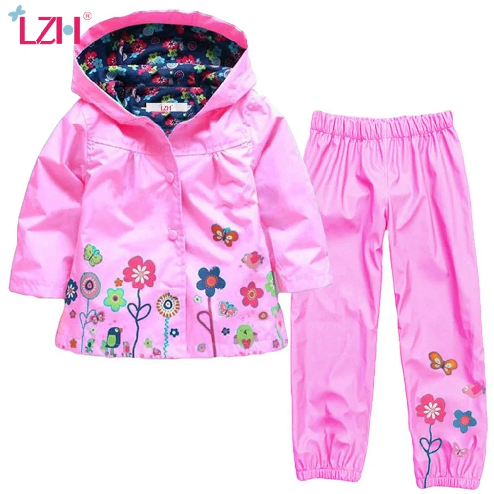 

LZH Girls Clothing Set: 2022 Autumn Spring Hoodie Jacket + Pants Sport Suit-Kids Boys Girls Clothes