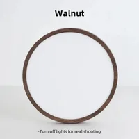 Modern LED Ceiling Light Circular Ultrathin Wood Grain Walnut Decorative Light Bedroom Dining Room Living Room Indoor Home Light 3